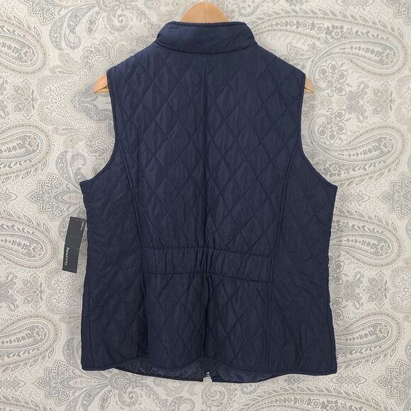 Relativity women's blue quilted zipper vest NWT Size 1X gorpcore cozycore - Picture 2 of 11